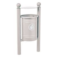 Poubelle Saintonge 40 L avec seau pommeau Boule - zinc gris 7044 - Image principale