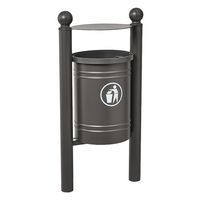 Poubelle Saintonge 40 L avec seau pommeau Boule - zinc gris Procity - Image principale