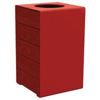 Poubelle Kub 120 L acier/bois - rouge foncé 3004/acajou - Image principale