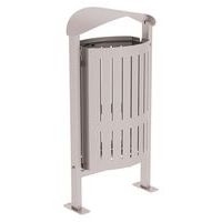 Poubelle Silaos 50 L acier - platines - gris 7044 - Image principale