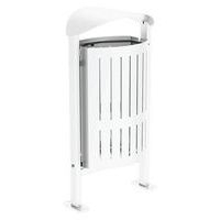 Poubelle Silaos 50 L acier - platines - blanc 9010 - Image principale