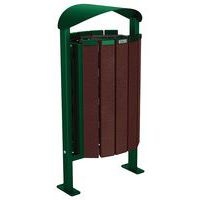 Poubelle Silaos 50L acier/plastique recyclé platines marron/vert 6005 - Image principale