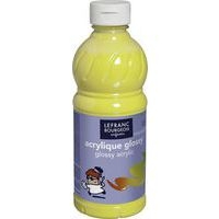 Flacon 500 ml, couleurs acryliques glossy lefranc & bourgeois - jaune primaire - Image principale