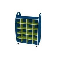 Meuble de rangement 20 casiers - Bleu/Anis - Image principale