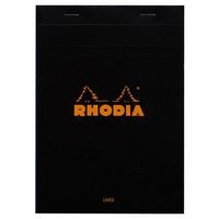 Bloc agrafé noir ligné + marge - Rhodia - Image principale