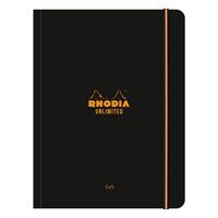 Carnet noir souple élastique petits carreaux + cadre en-tête - Rhodia - Image principale