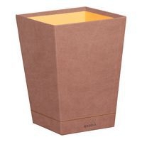 Corbeille à papier simili cuir bois de rose 24x24x32 cm - Image principale