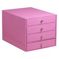 Trieur 4 tiroirs simili cuir italien lilas 24,8x32,7x22,8 cm - Image principale