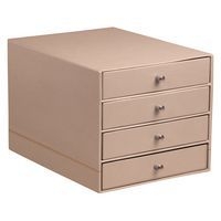 Trieur 4 tiroirs simili cuir touche de rose 24,8x32,7x22,8cm - Image principale