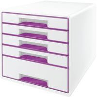 Bloc de classement Leitz WOW, 5 tiroirs Violet - Image principale