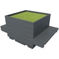 Module jardinière centrale 90 x 90 x 69 cm pour espace détente - marron - Image principale