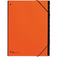 Lot de 6 Classeur à soufflet tendance, A4, 10 compart., orange - Image principale