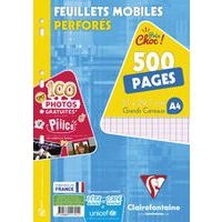 Lot de 6 Feuillets mobiles perforés, A4, séyès - Image principale