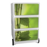 Caisson mobile Easy Office 3 tiroirs rangement corps blanc décor Zen - Image principale