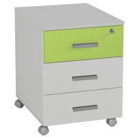 Caisson mobile Linéo blanc 3 tiroirs coloris blanc/anis - Image principale