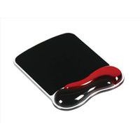 Tapis de souris Duo avec repose poignet en gel noir/rouge - Image principale