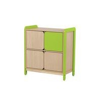 Meuble Lili hauteur 98 cm 2 colonnes 4 portes coloris vert - Image principale