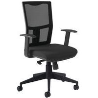 Fauteuil de bureau Ritz accoudoirs fixes assise tissu coloris noir - Image principale