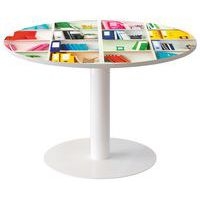 Table de réunion ronde coloris Décor - Manutan Expert - Image principale