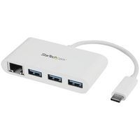 Hub USB- C à 3 ports avec Gigabit Ethernet-USB 3.0-USB-C vers 3x USB-A-Blanc - Image principale