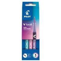 Pochette 3 rollers V ball 0,5 mm rose/turquoise/violet - Image principale