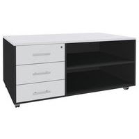 Console mobile Urbano 3 tiroirs 120x60 cm carbone/blanc - Image principale
