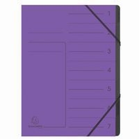 Lot de 10 Trieur agrafé avec élastiques int. noir 7 compart. A4 Violet - Image principale