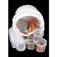 Seau 3000 perles plastique gros trous diam. 9mm + 10 pots de rangement vides - Image principale