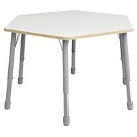 Table Eko hexagonale ø 140 cm réglable T3 à T6 - blanc - Image principale