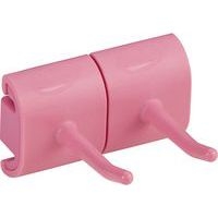 Lot de 5 Support mural hygiénique - Double crochet - 8,3cm - Rose - Image principale