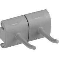 Lot de 5 Support mural hygiénique - Double crochet - 8,3cm - Gris - Image principale