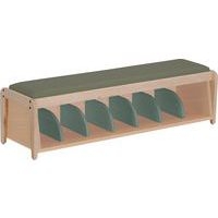 Banc d'accueil assise bois coloris kaki Lili - Image principale
