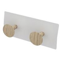 Patère murale ALFONSE Blanc 2 têtes Frêne - Image principale