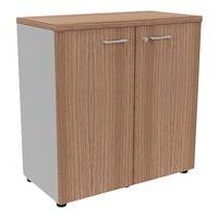 Armoire portes battantes haut. 89 cm alu/noyer - Image principale