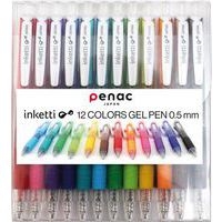 Pochette 12 stylos rétractables gel Inketti Gel pointe 0.5 mm couleurs assorties - Image principale