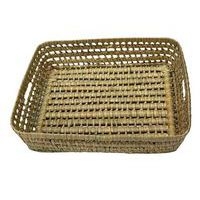 Corbeille rectangulaire en feuille de palmier tressées 40 x 30 x 8 cm - Image principale