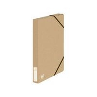 Boîte Capacité Standard Touareg 24x32cm Dos 35mm avec Elastique Couverture Carte Recyclée Beige Naturel - Image principale