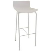 Tabouret haut Popp coque blanche - piètement blanc - Image principale