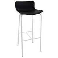 Tabouret haut Popp coque noire - piètement blanc - Image principale