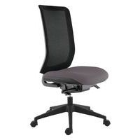 Chaise de bureau Max dossier résille noire assise gris moyen - Image principale