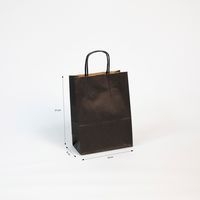 Paquet de 25 sacs kraft vergé 100g, 16x8x21cm, Noir - Image principale