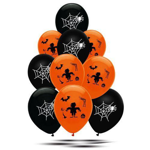 Illustration de : Lot de 10 ballons de baudruche diamètre 30 cm Halloween