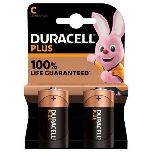 Illustration de : Pile Alcaline C Plus 100 % - 2 unités - Duracell