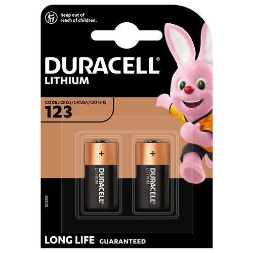 Illustration de : Pile Lithium CR123 - Pack de 2 - Duracell
