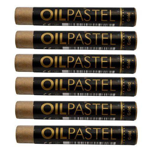 Illustration de : Boîte de 6 Pastels à l'huile or Ø 11 mm L 70 mm - Mungyo