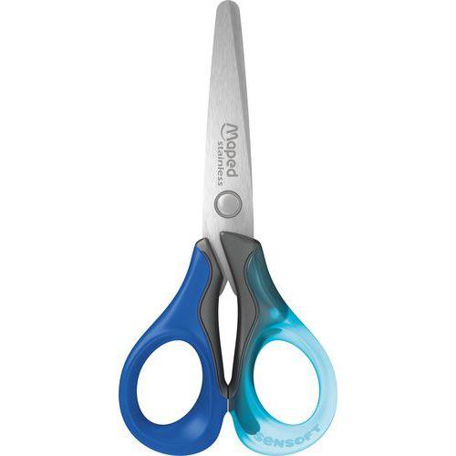 Illustration de : Ciseaux bouts ronds 13 cm sensoft droitier couleurs assorties - Maped