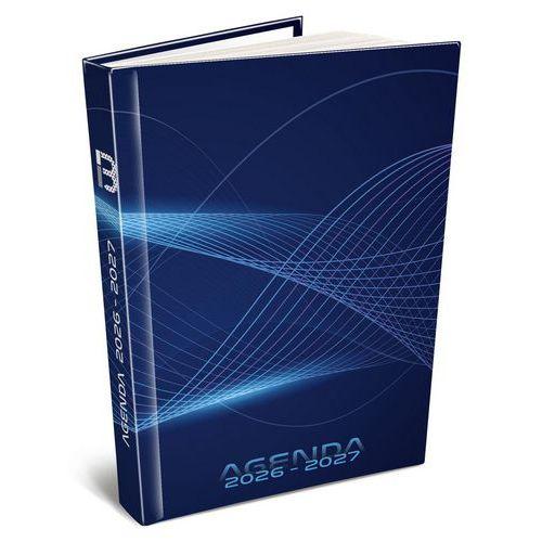Illustration de : Agenda journalier techno bleu piqûre 12,5 x 17,5 cm 26-27 - Bouchut