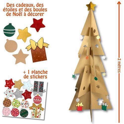 Illustration de : Sapin kraft à décorer 2 m (inclus 24 stickers) - Cléopâtre