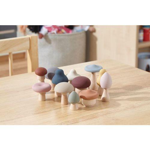 Illustration de : Champignons en bois et silicone - 12 pièces - Hope Education