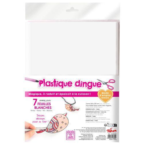 Feuille 20 x 26 cm, plastique dingue blanc effet opaque (Pochette de 7) thumbnail image 1